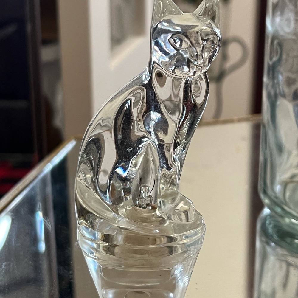 Vintage acrylic clear cat night light